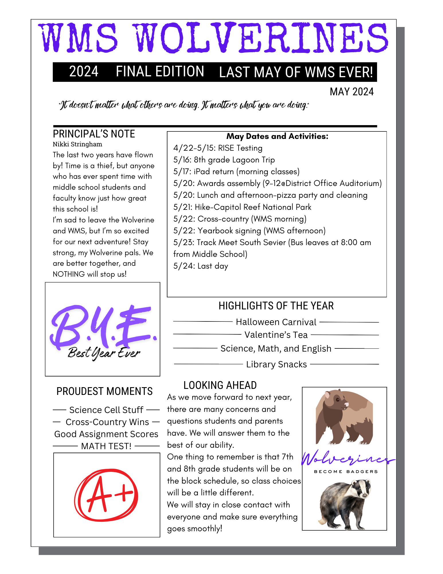 School Newspaper End of Year Reflection Worksheet in Black and White Clean Style 2