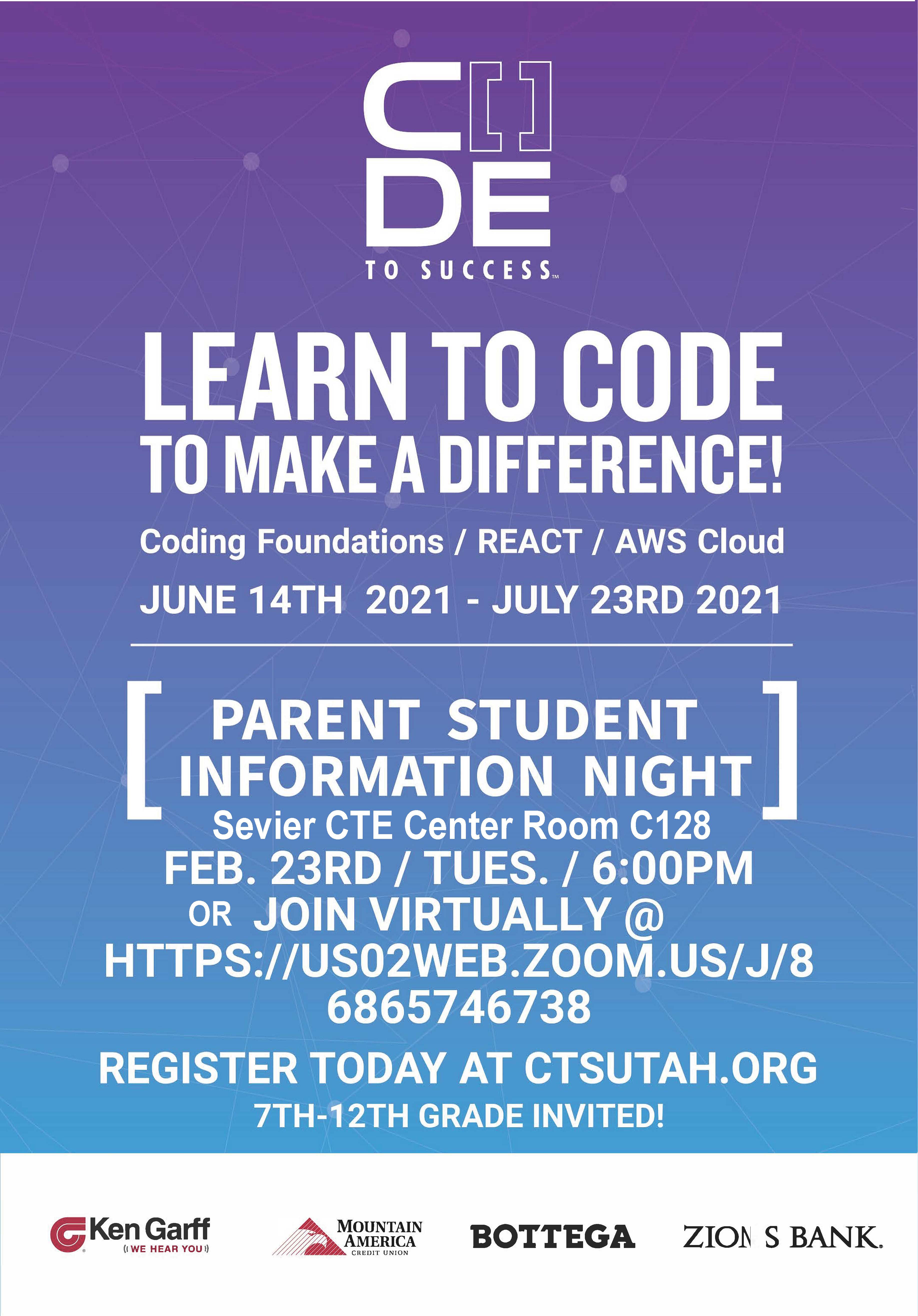 Code to Success Info Night Piute Wayne and Sevier