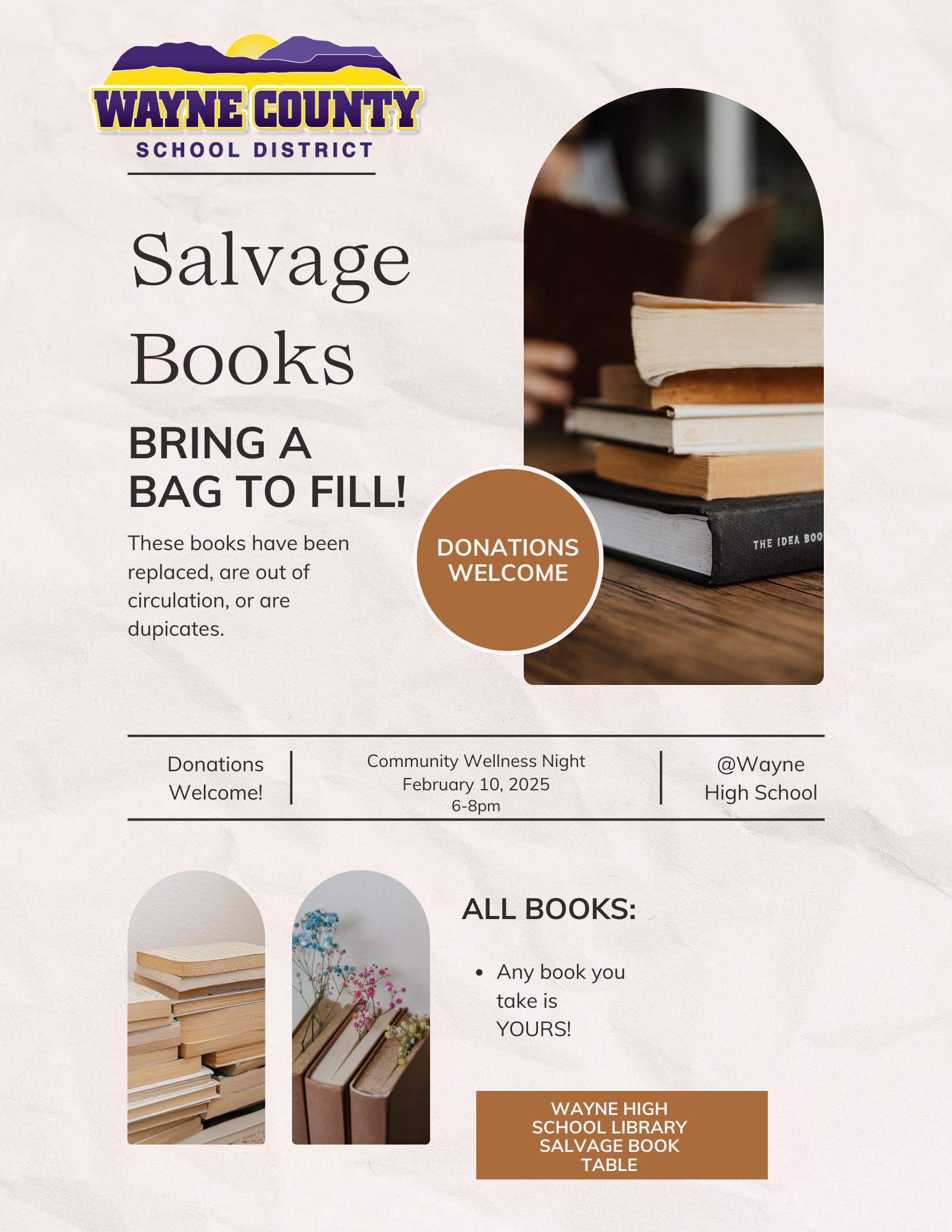 Wayne High School Savage Book Cleanout 