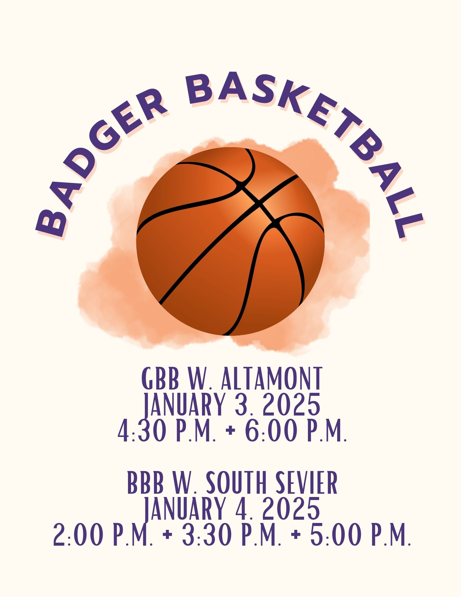 Orange Simple Basketball Competition Flyer