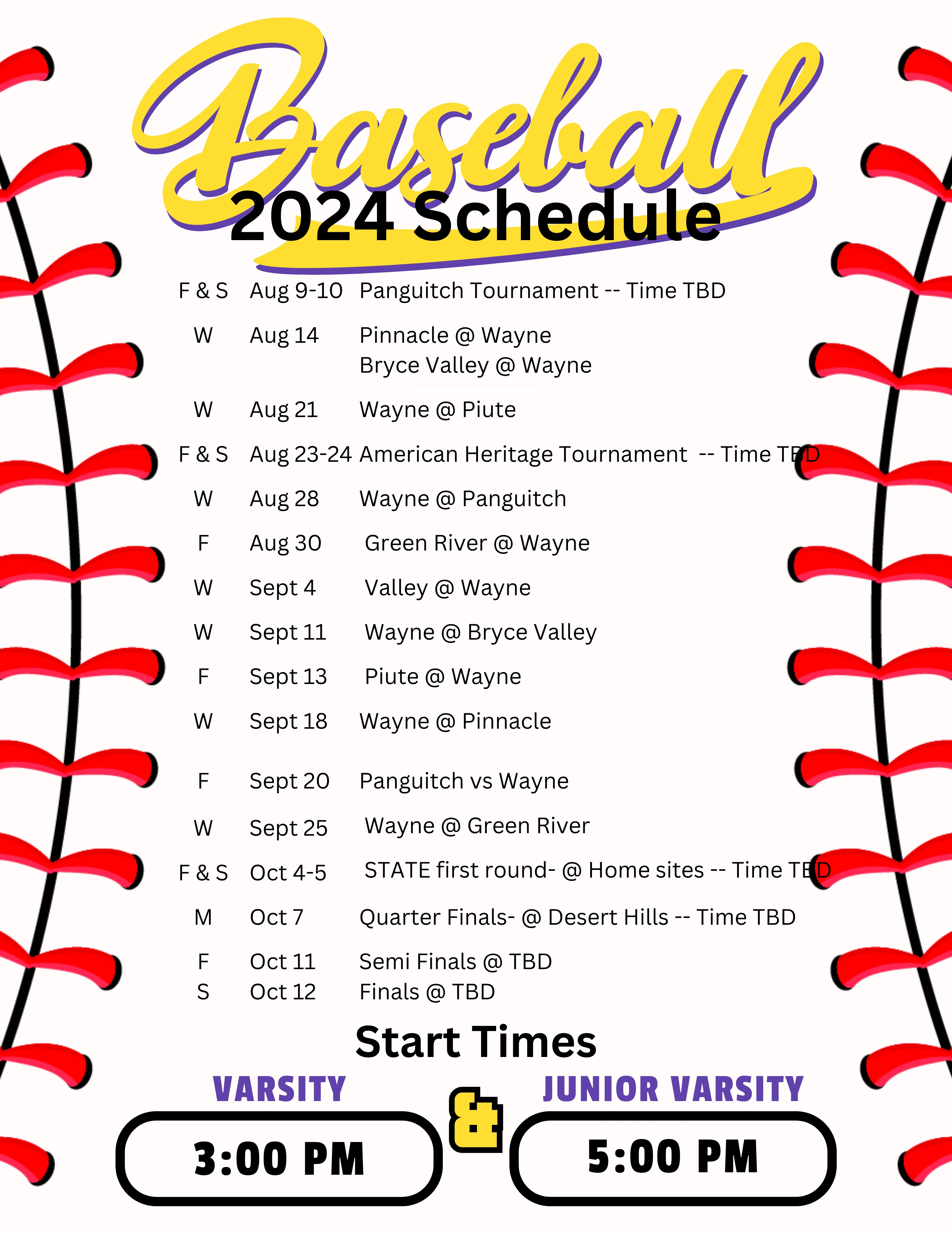 Baseball Schedule 2024 1