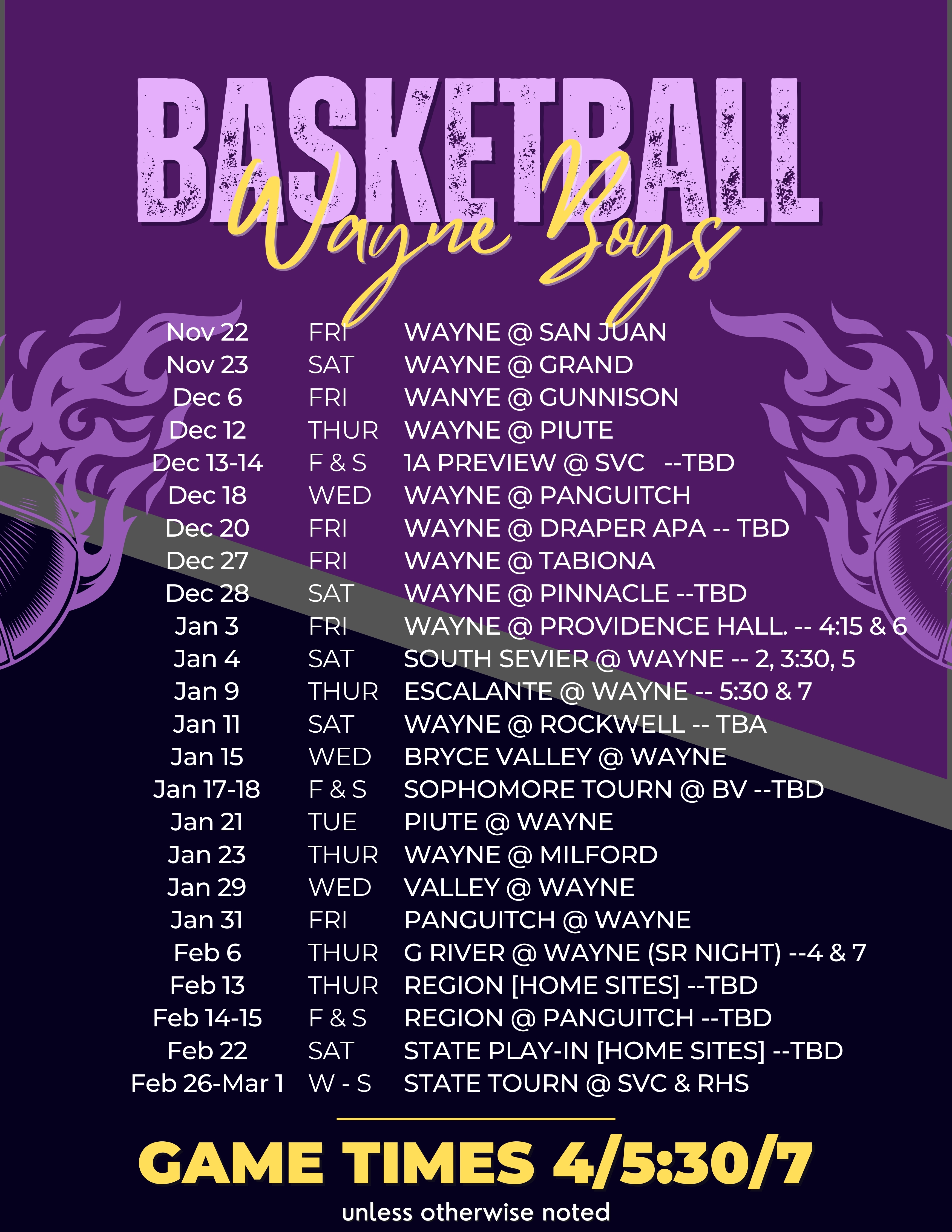 2024 25 B schedule
