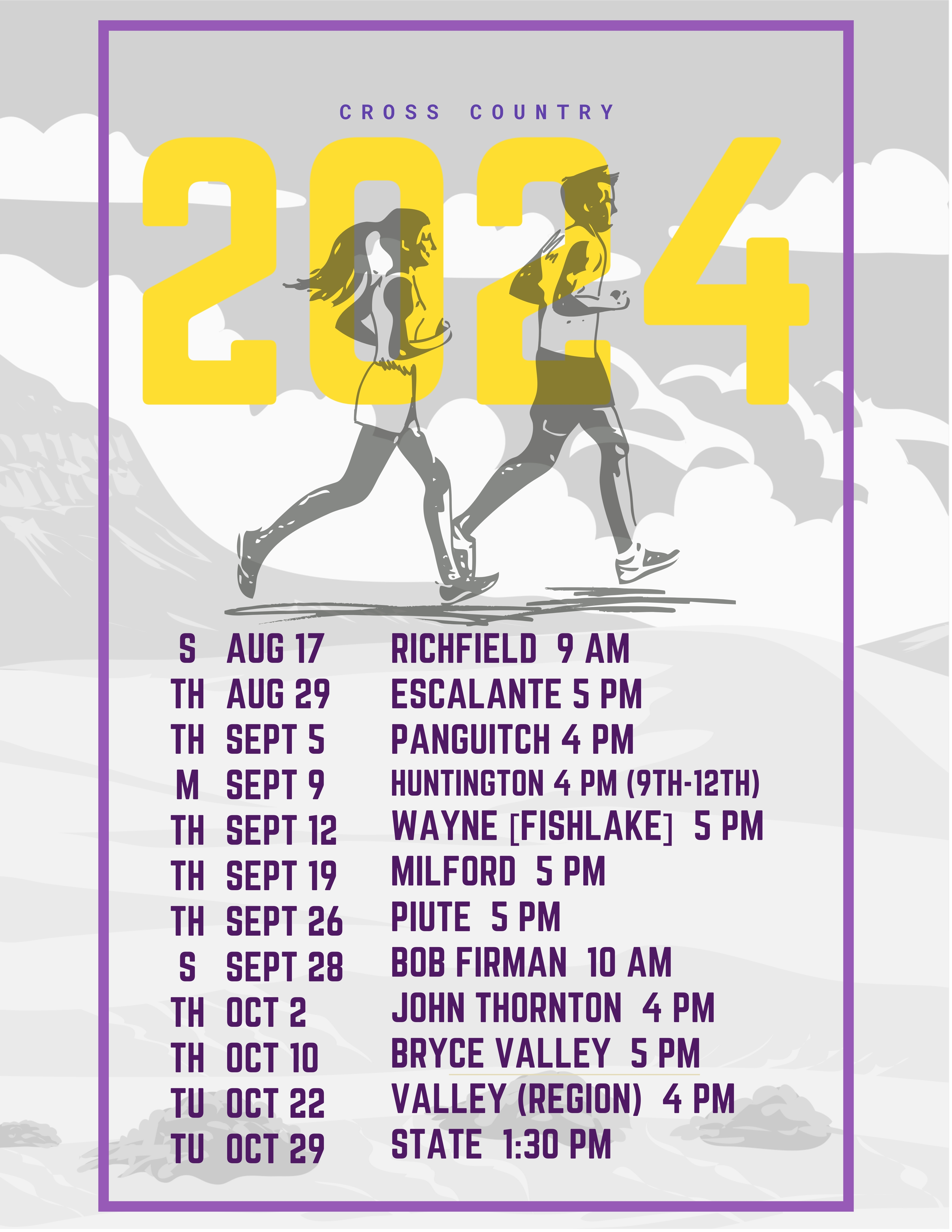XC Schedule 2024